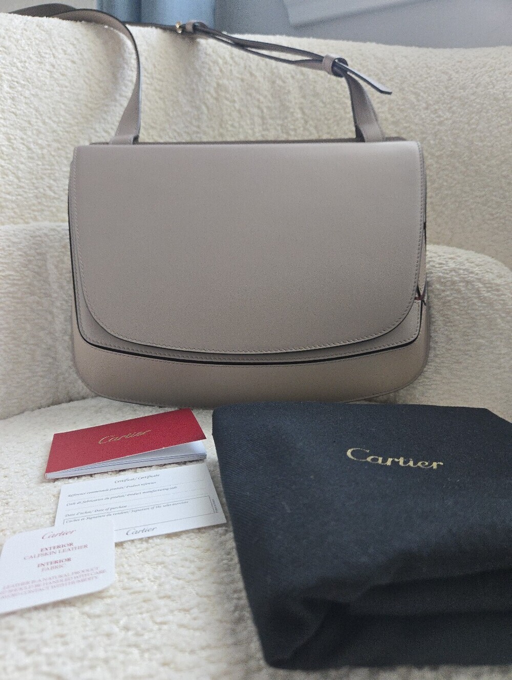 Cartier Must de Cartier C Crossbody Bag Beige Gray w/ Dust Bag & Card EUC - Picture 15 of 17